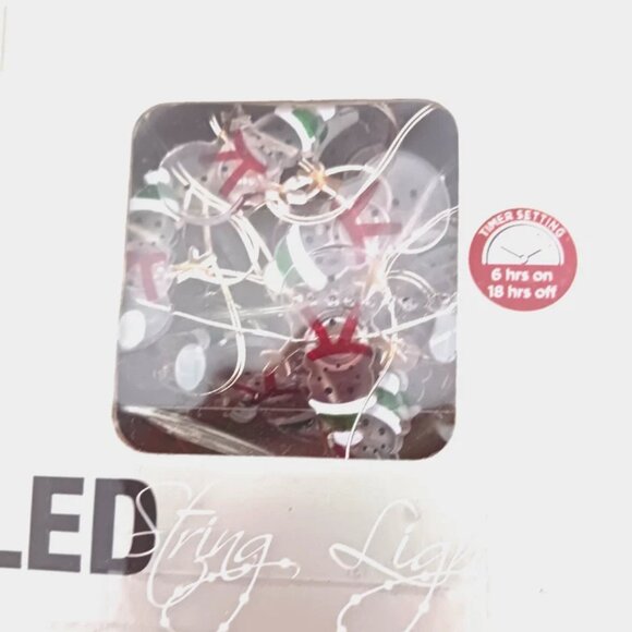 Snowman LED 20 String Lights 79" Overall By Audreys New In Box - Picture 3 of 4